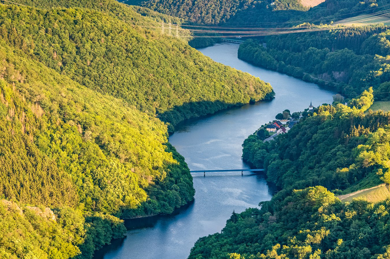 River stream snaking down a landscape